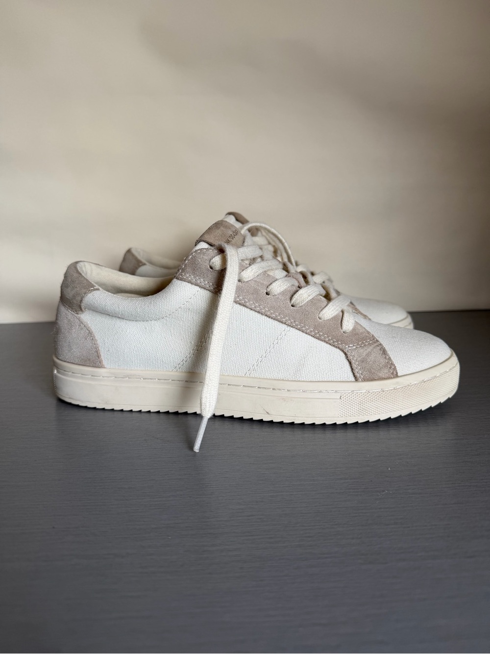 Boggi Milano Canvas & Suede Lace-Up Sneakers - White & Taupe